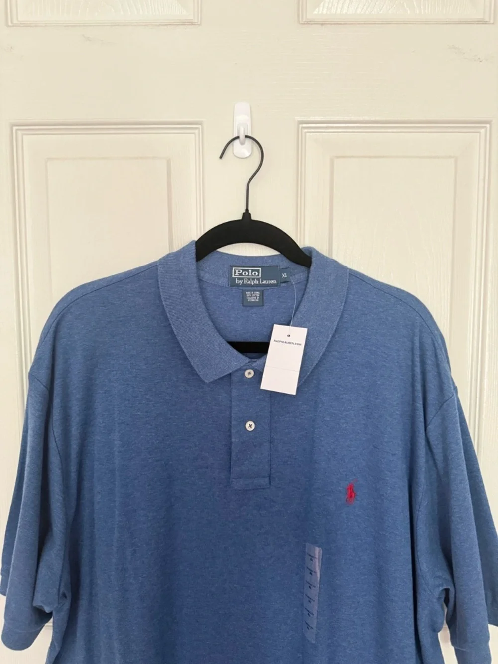 Ralph Lauren Men’s Heathered Blue Polo with Red Pony